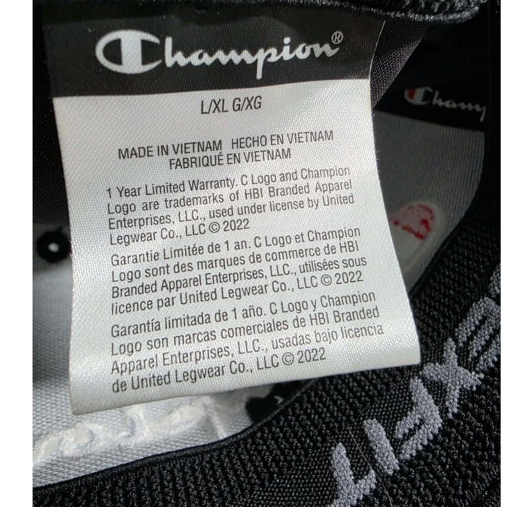 NWOT Champion Flexfit Baseball Cap Black Embroidered Logo Unisex L XL Hat